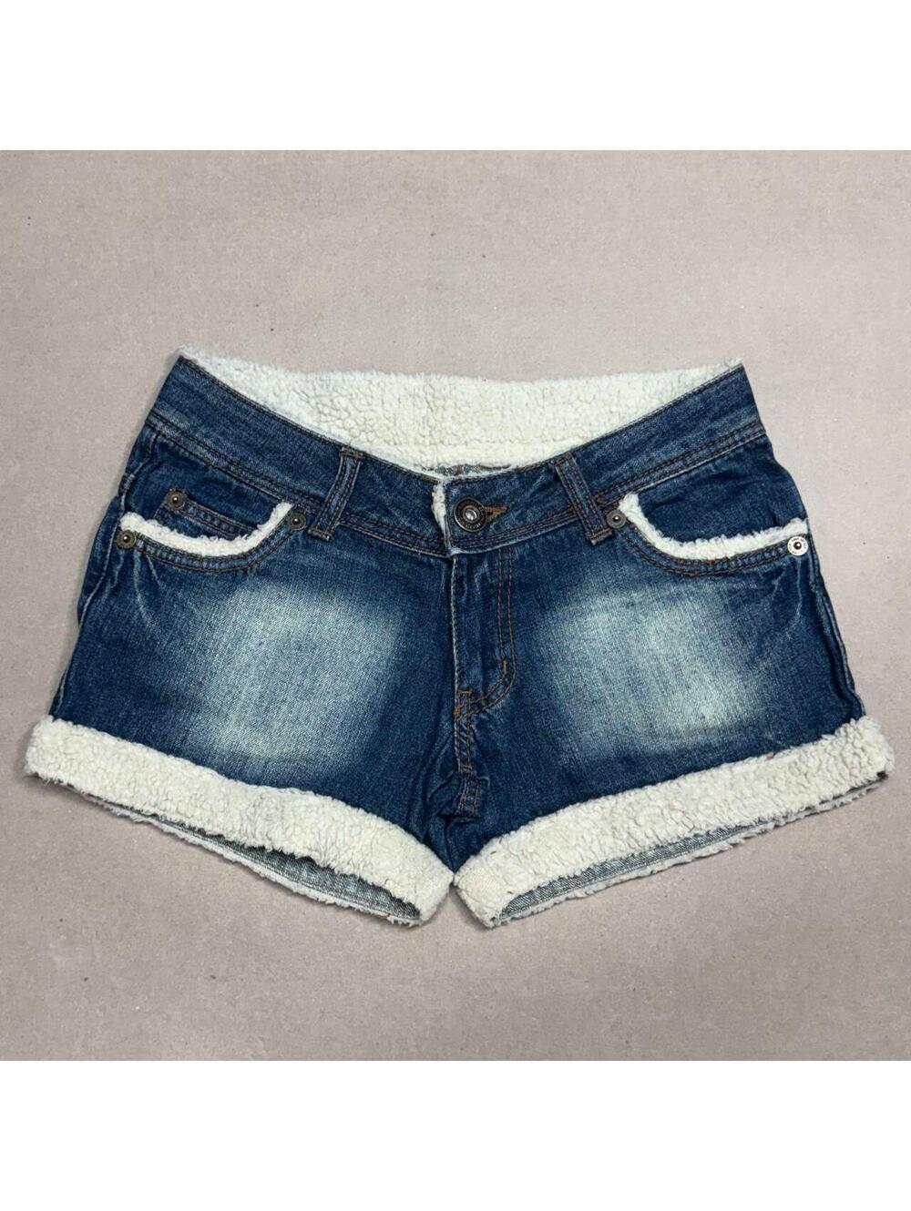 Vintage Y2K Low Rise Japanese Denim Micro Shorts Faded